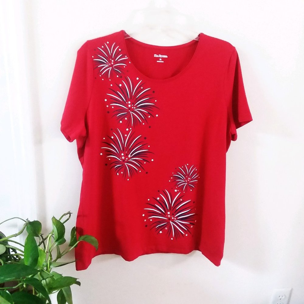 Kim Rogers Red Patriotic Tee